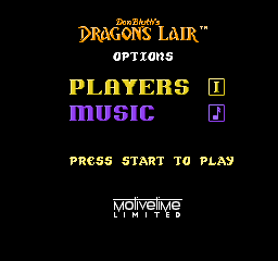 Dragon's Lair (Europe) Title Screen
